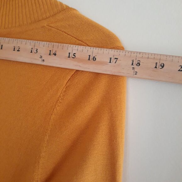 Seven Manor Open Front Cardigan Sweater Womens MediumYellow Pockets Light Weight - Picture 3 of 9